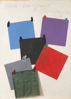 Aldo Mondino - Jeu en gris collage