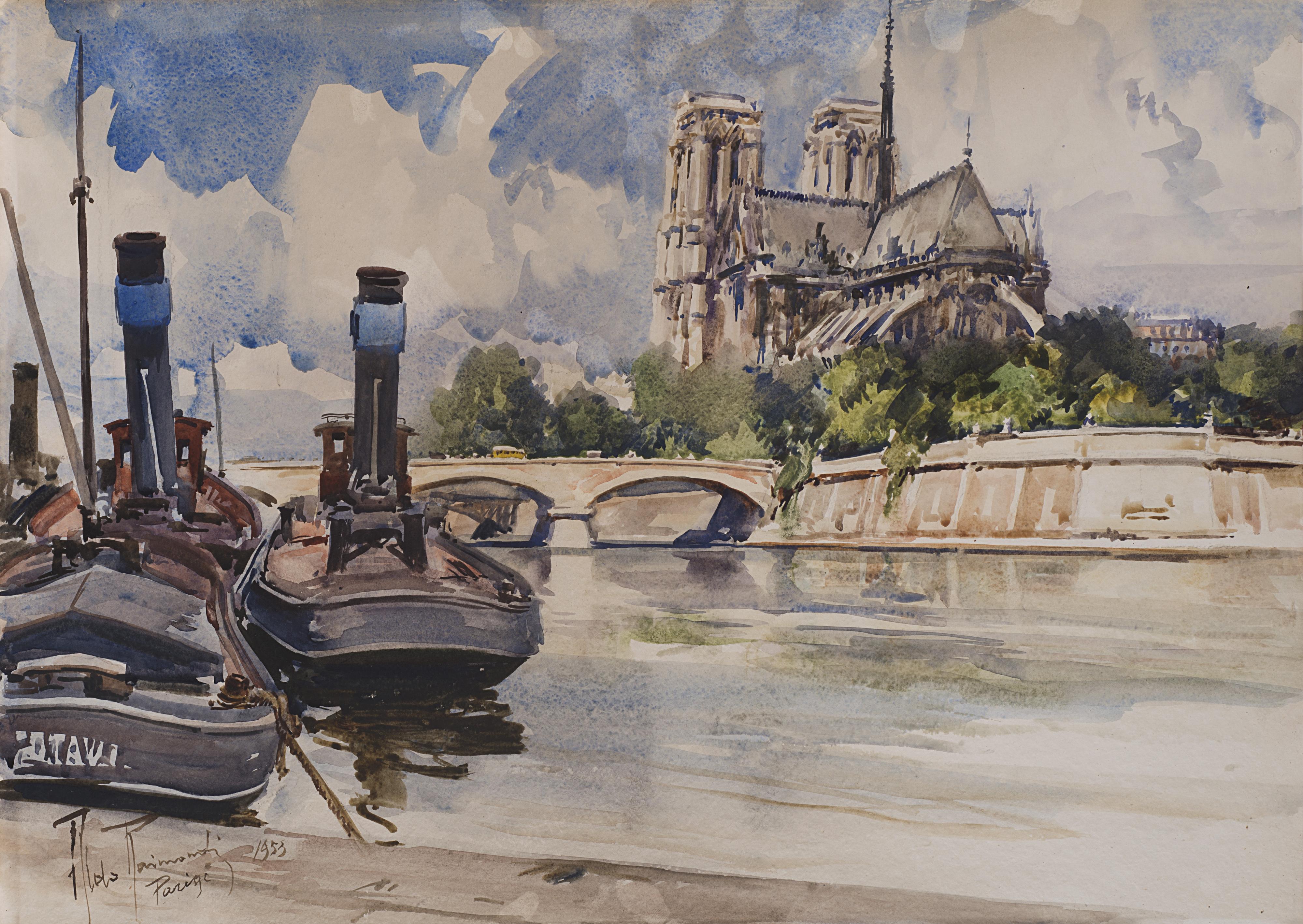 Aldo Raimondi - Parigi. La Senna e Notre Dame