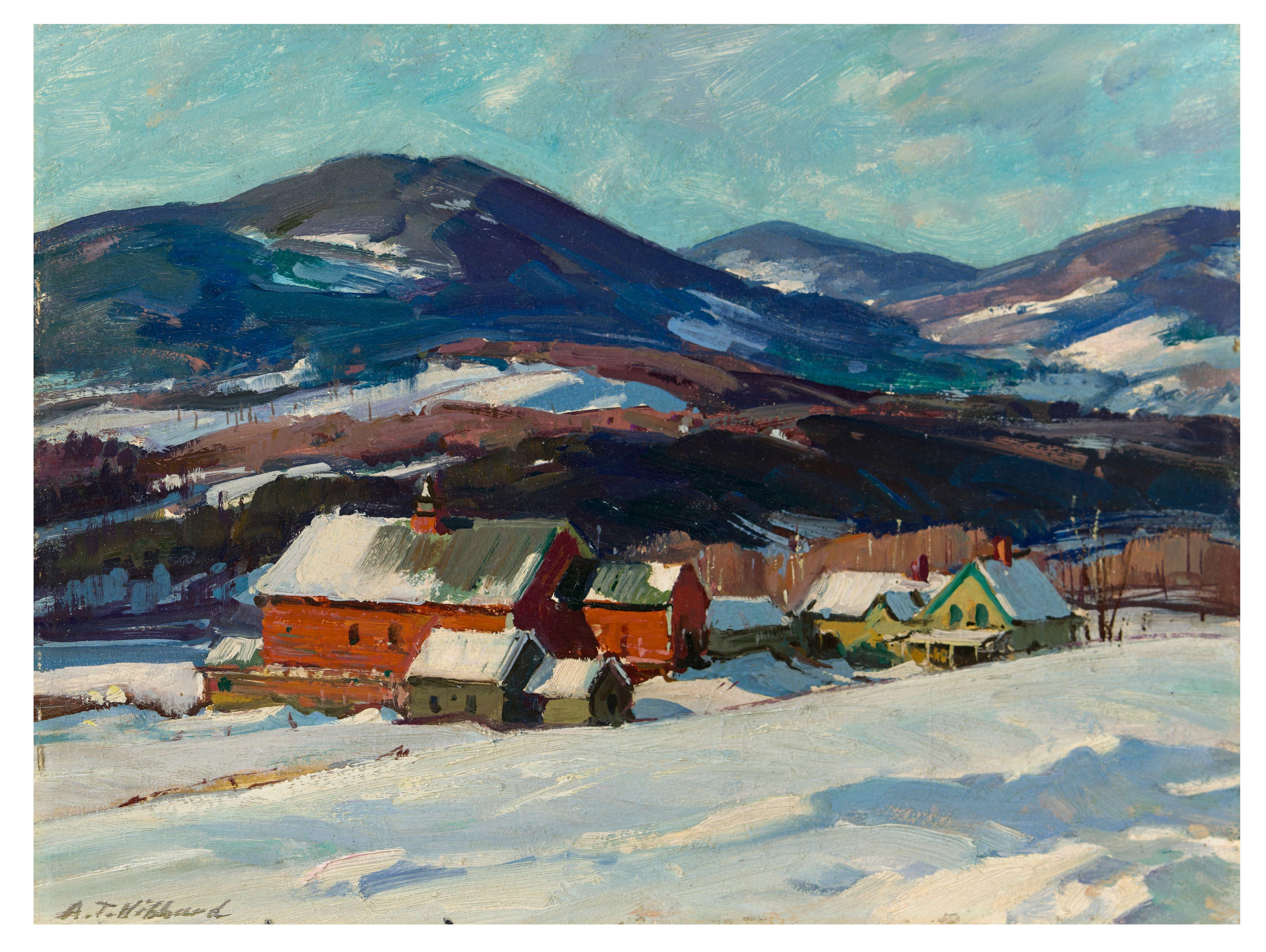 Aldro Thompson Hibbard - Farm in Winter 9 1/4 x 12 1/4 in. (23.5 x 31.1 cm.)