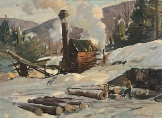 Aldro Thompson Hibbard - Saw Mill in Winter, New Fane, Vermont