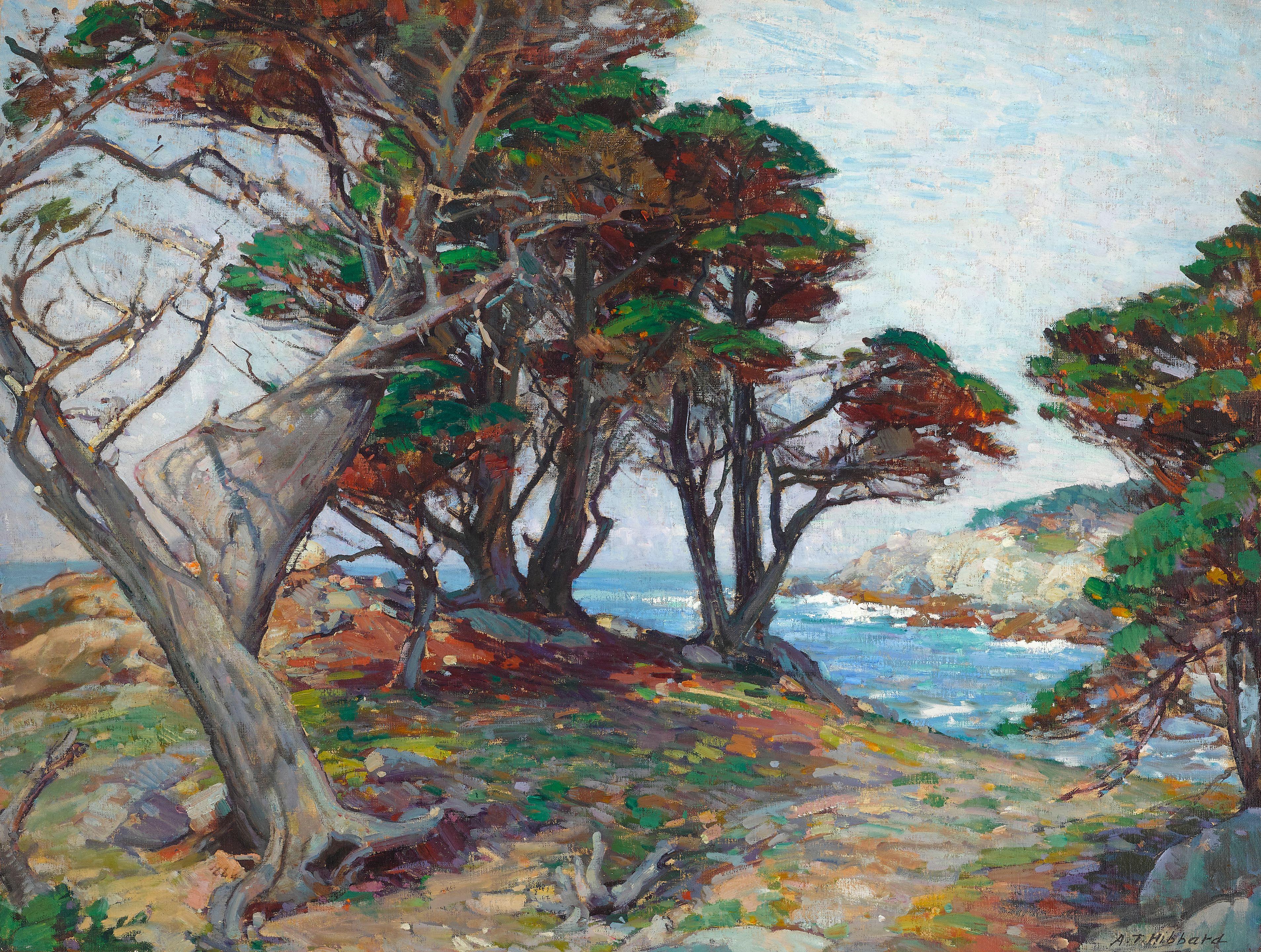 Aldro Thompson Hibbard - Windswept Cypress, Carmel
