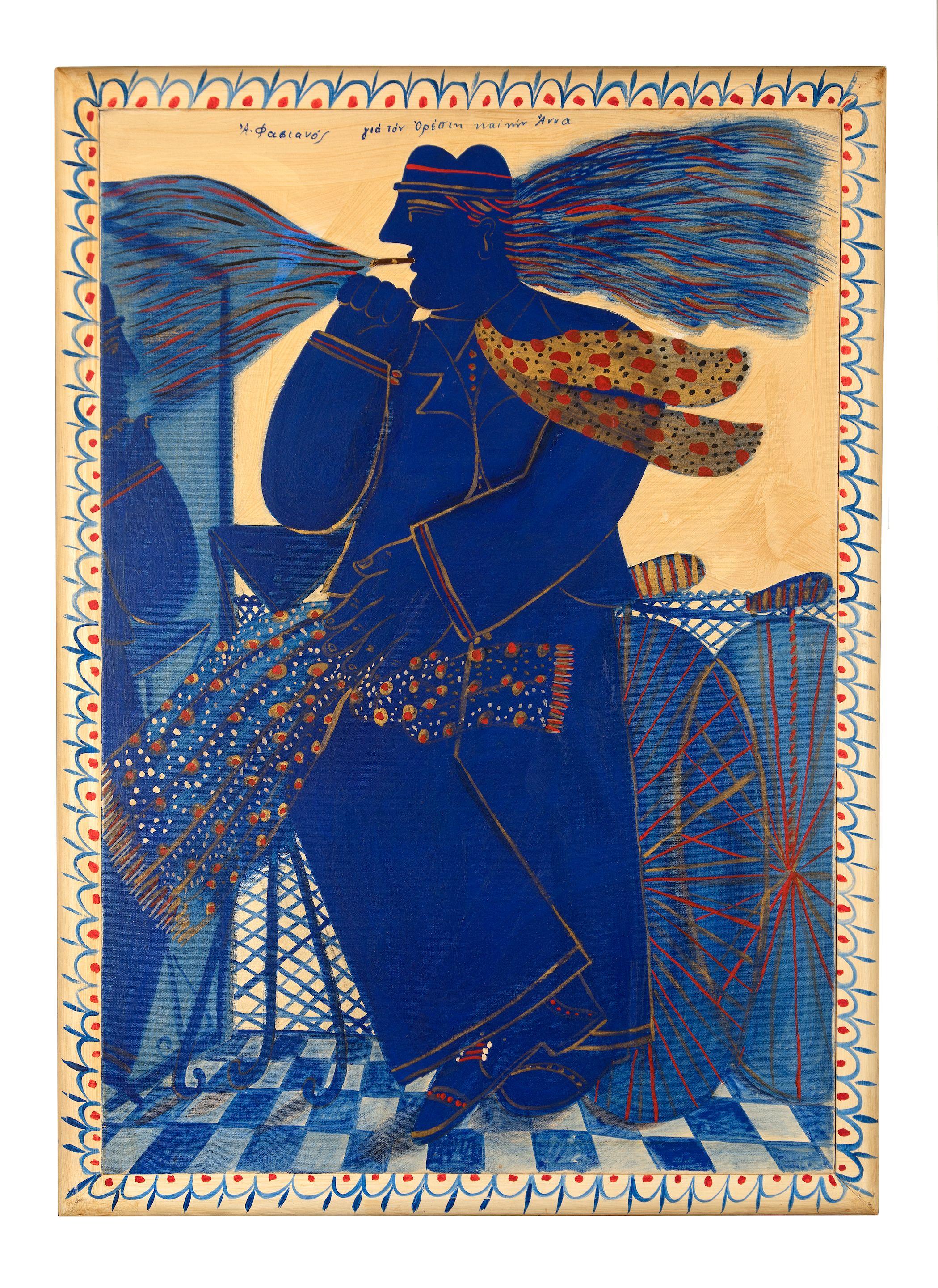 Alecos Fassianos - Blue smoker with scarf