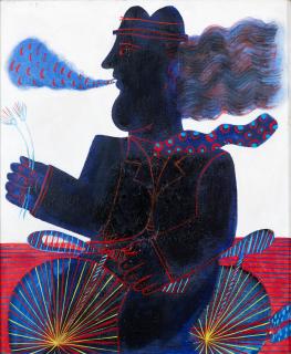 Alecos Fassianos - Cycliste fumant