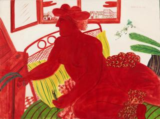 Alecos Fassianos - Red nude / Room with a view