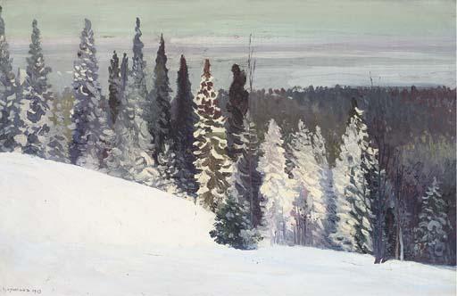 Aleksandr Alekseevich Borisov - Fir Trees In A Winter Landscape