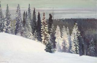 Aleksandr Alekseevich Borisov - Fir Trees In A Winter Landscape