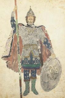 Aleksandr Iakovlevich Golovin - Two Costume Designs For Ruslan And Liudmila: Farlaf; And Ruslan