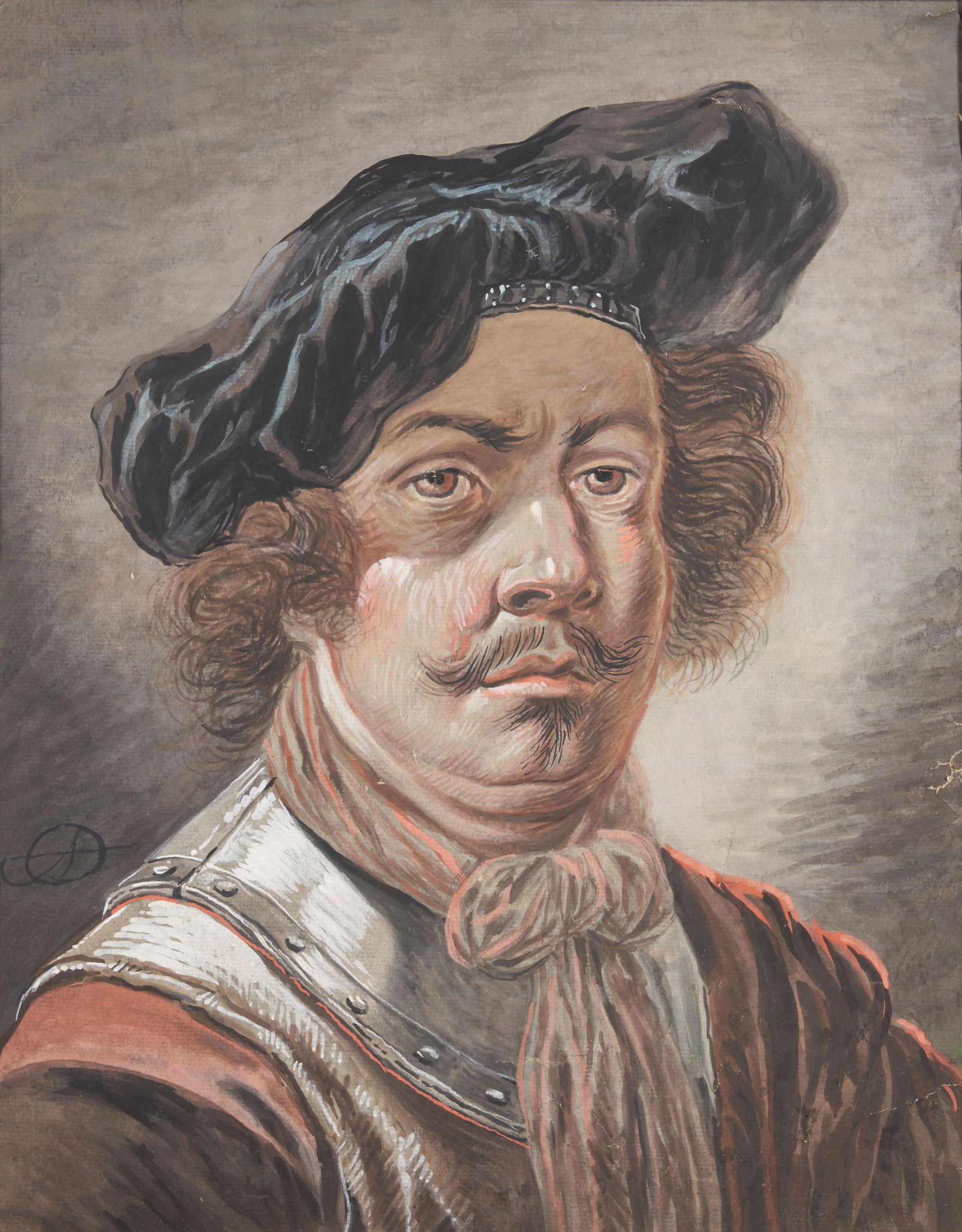 Aleksandr Osipovich Orlowski - Gentleman with Black Beret unframed.