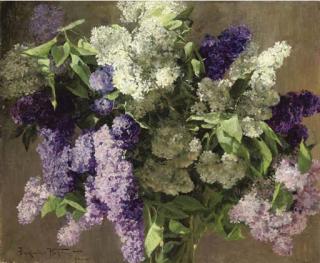 Aleksandr Vladimirovich Makovskii - Clusters of White, Pink And Purple Lilacs