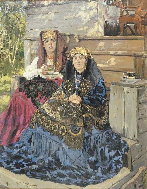 Aleksandr Vladimirovich Makovskii - The Tea Drinkers