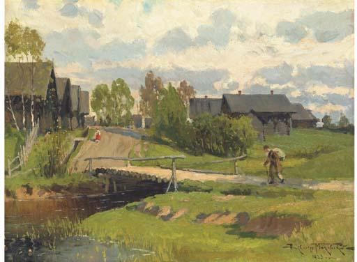 Aleksandr Vladimirovich Makovskii - Village Scene