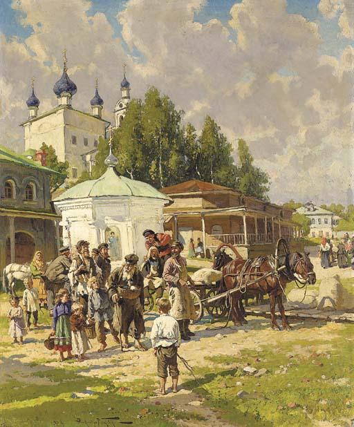 Aleksandr Vladimirovich Makovskii - Village Scene