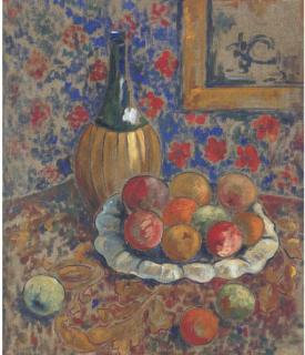 Aleksandra Aleksandrovna Ekster - Still Life With Bottle And Fruit