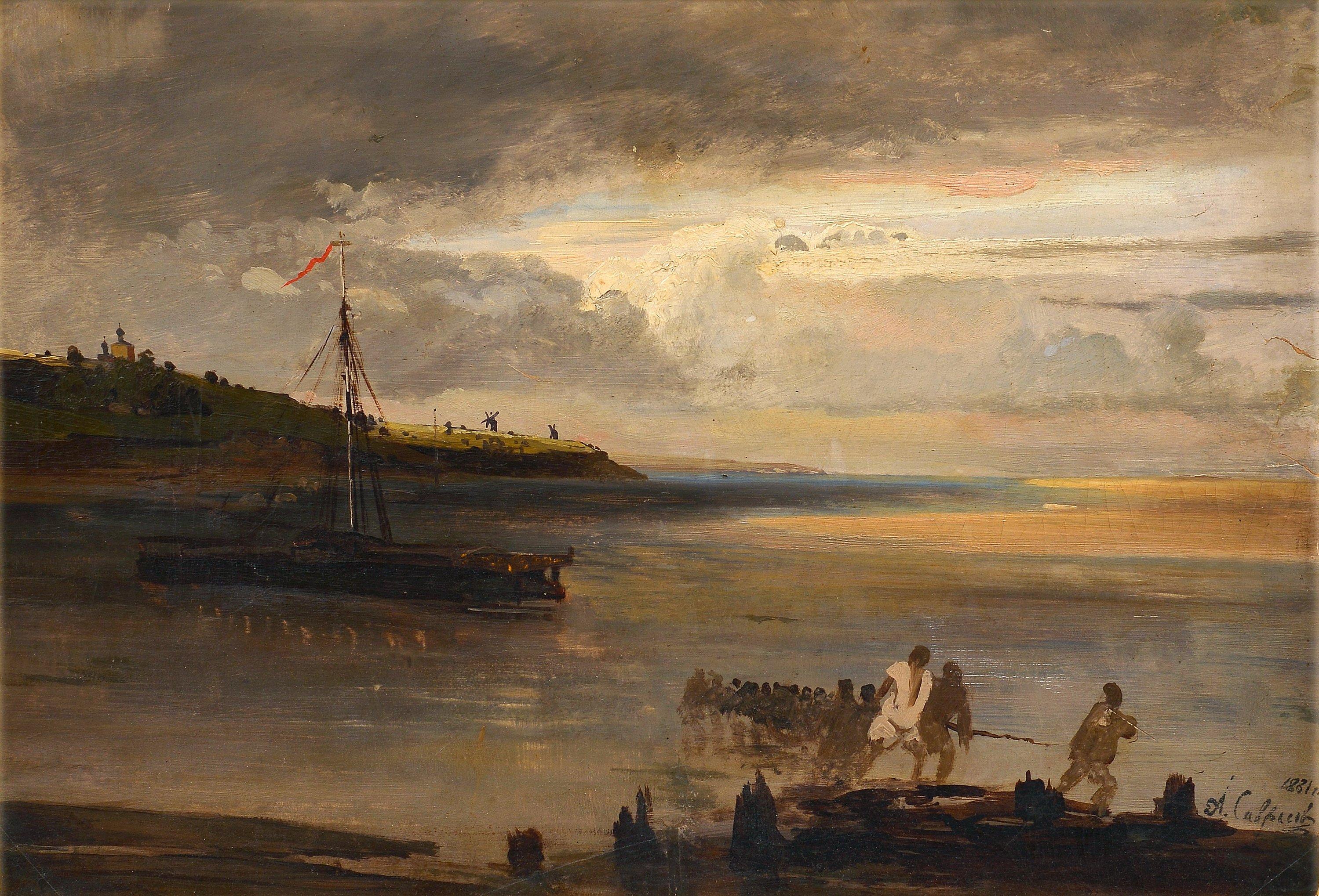 Aleksei Kondratevich Savrasov - Boaters By Volga.