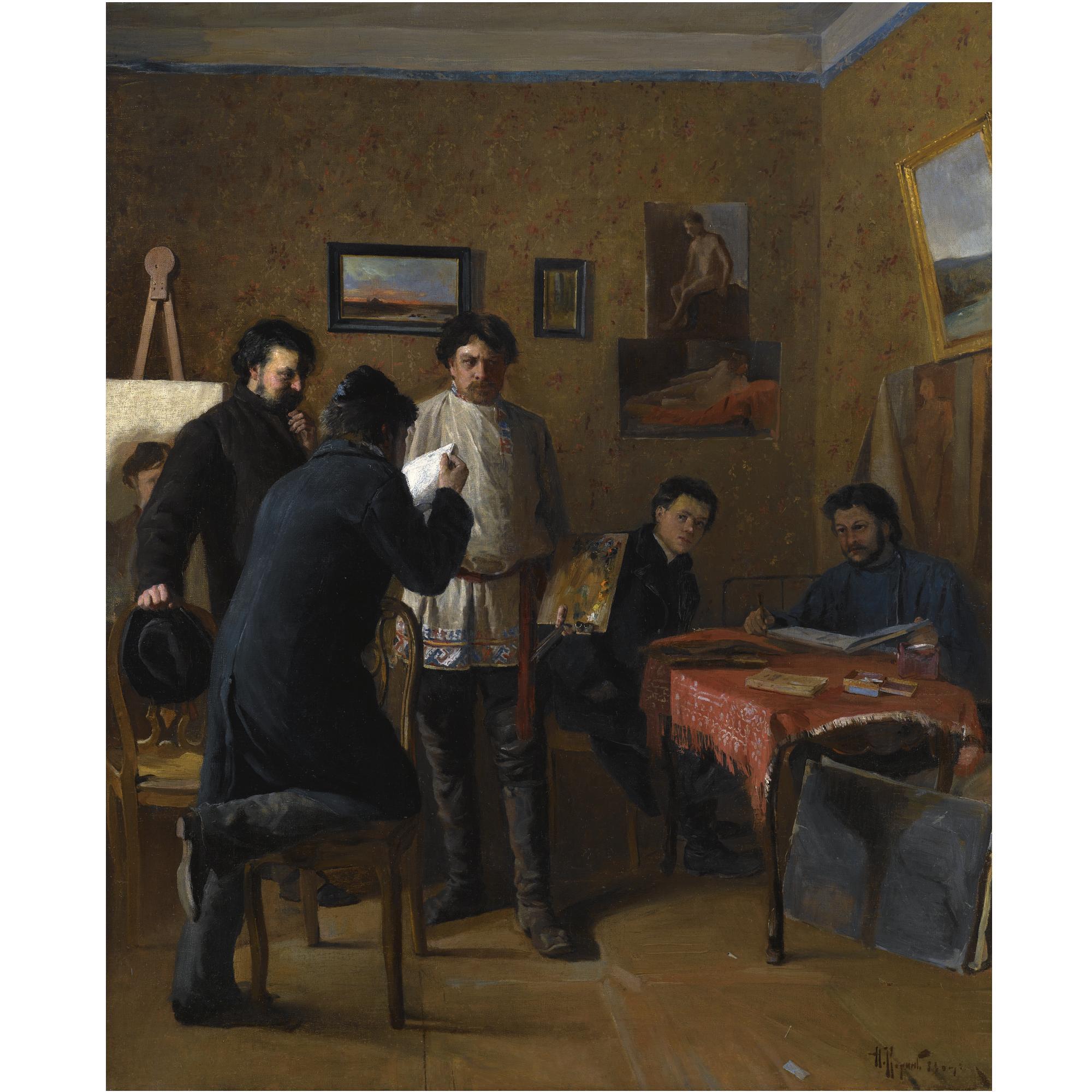Aleksei Mikhailovich Korin - In The Artist\'S Studio
