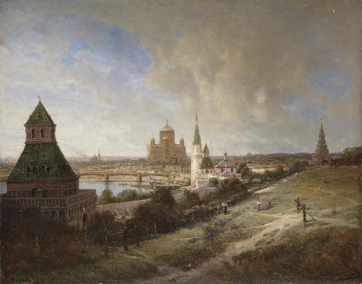 Aleksei Petrovich Bogoliubov - Moscow. View of the Cathedral of Christ the Saviour from the Kremlin