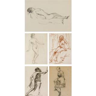 Aleksey Ilych Kravchenko - A Group Of Five Drawings Of Nudes