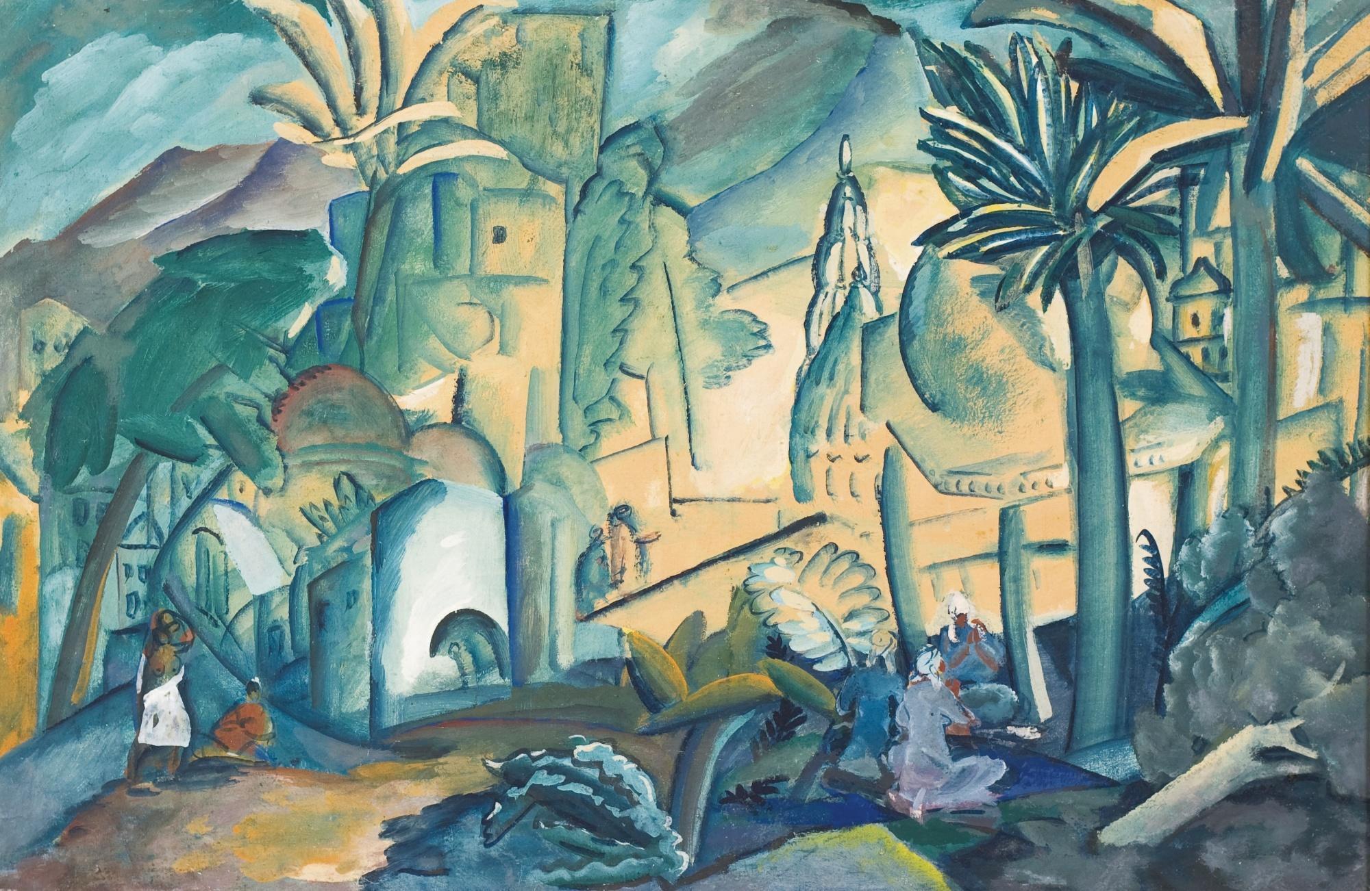 Aleksey Ilych Kravchenko - Landscape With Palm Trees, India
