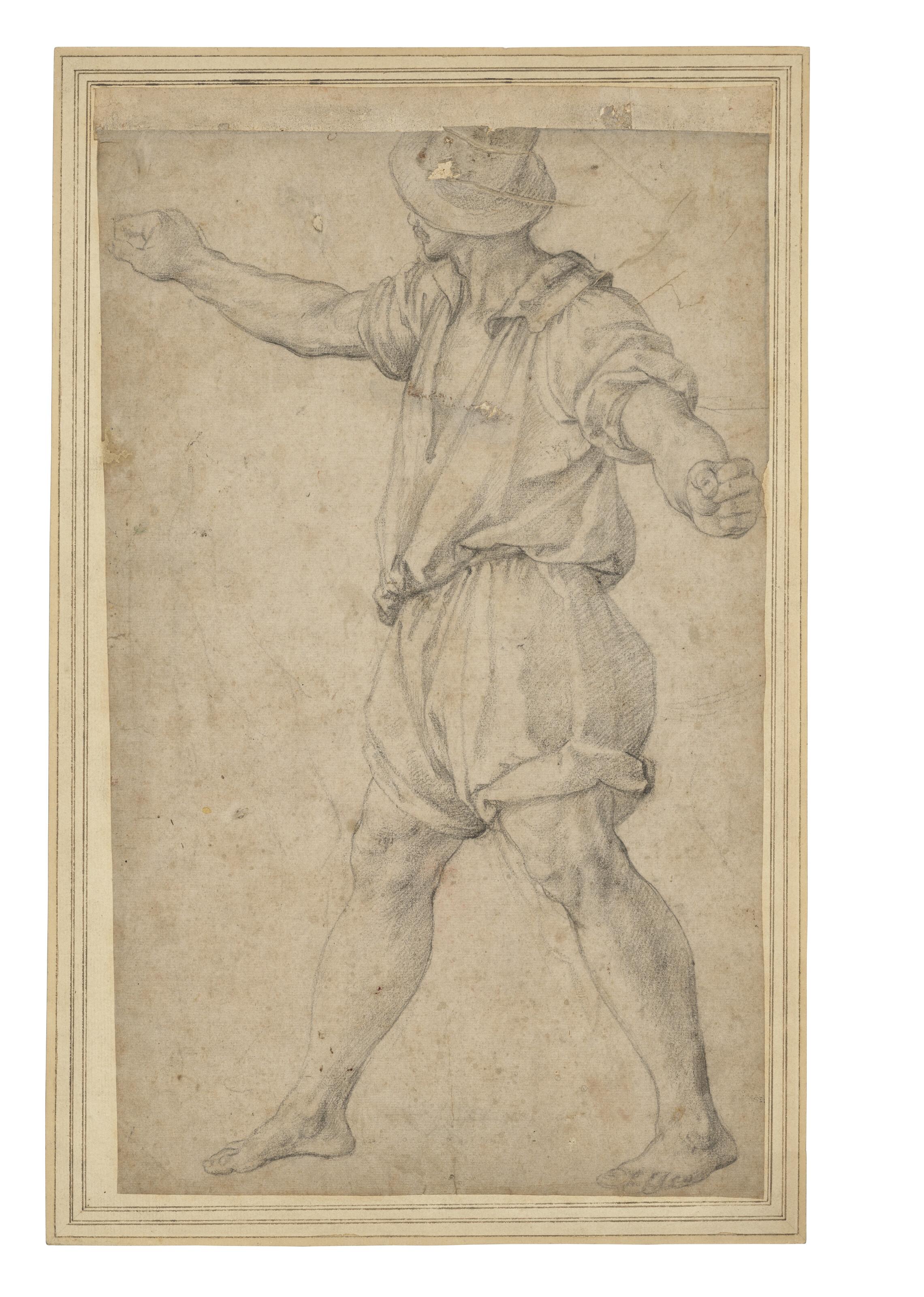 Alessandro Allori - A standing man turning to the left with outstretched arms