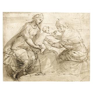 Alessandro Bonvicino - Madonna And Child And Saint Anne