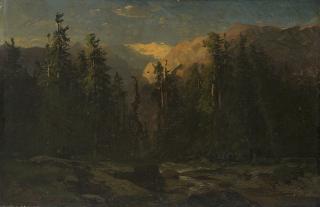 Alessandro Calame - Paesaggio boschivo con torrente