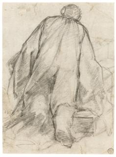 Alessandro Casolani - Recto: Study Of A Kneeling Man Verso: Head And Shoulders Study Of A Soldier, His Back Turned