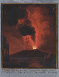 Alessandro d\'Anna - L\'Éruption du Vésuve du 8 Août 1779, Vue de Santa Lucia