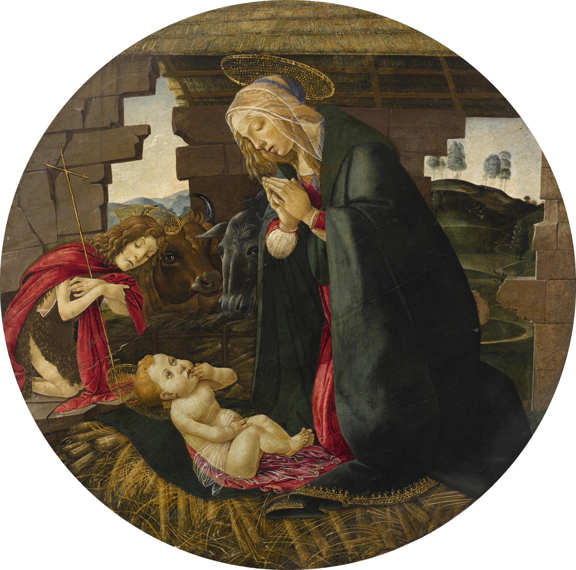 Alessandro Di Mariano Filipepi - The Madonna And Child With Saint John The Baptist