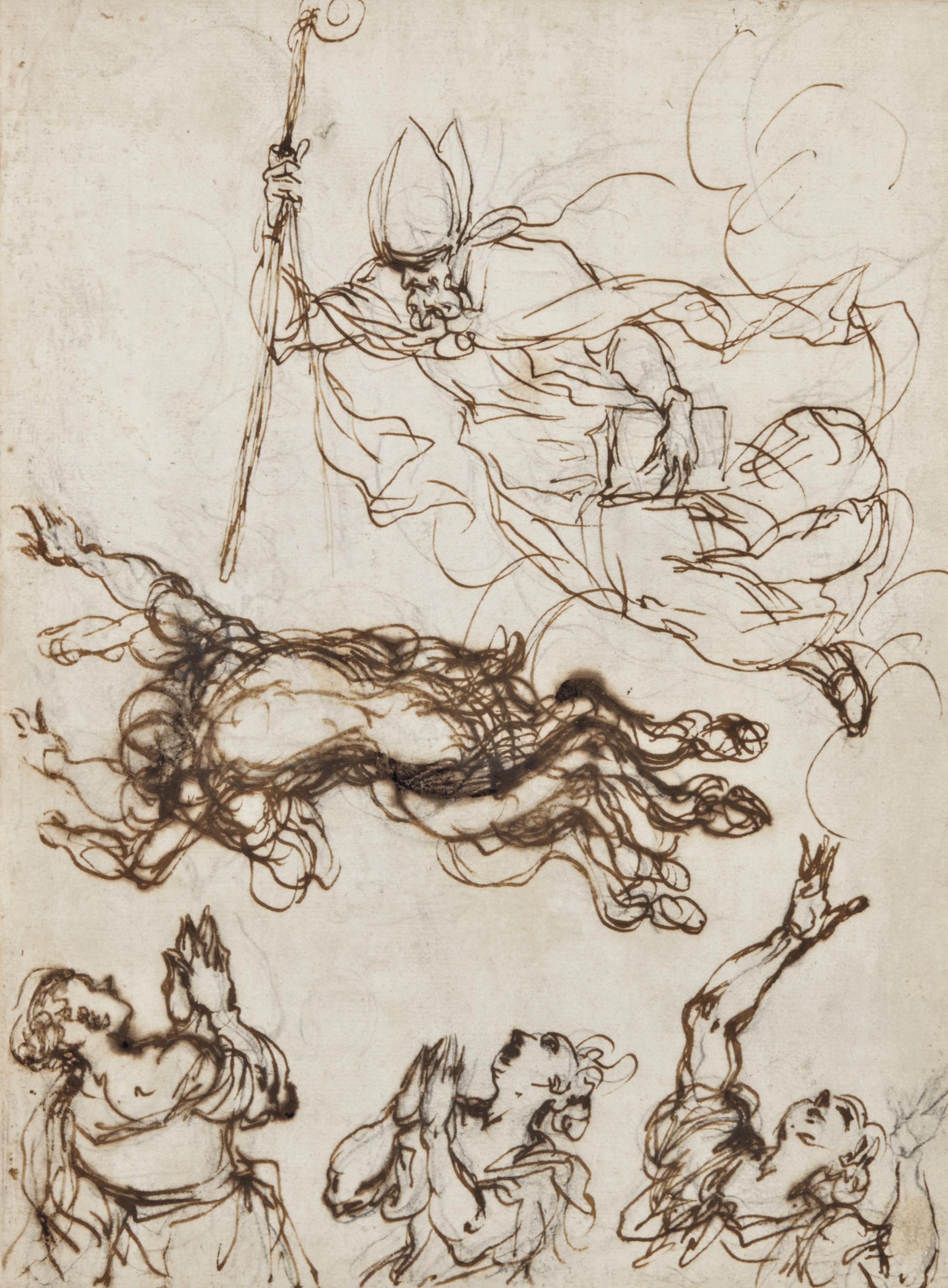 Alessandro Maganza - Saint Ubalde, Évêque De Gubbio, Libérant Des Démons Un Possédé