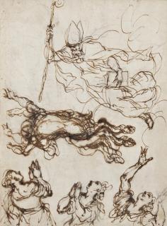 Alessandro Maganza - Saint Ubalde, Évêque De Gubbio, Libérant Des Démons Un Possédé