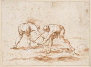 Alessandro Magnasco - Deux Hommes Courbés Vers L\'Avant