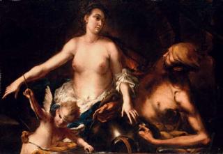 Alessandro Magnasco - Venus at the Forge of Vulcan with Cupid blindfolded