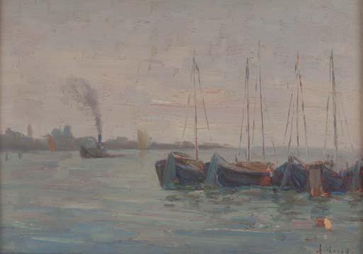 Alessandro Milesi - Boats In The Giudecca Channel