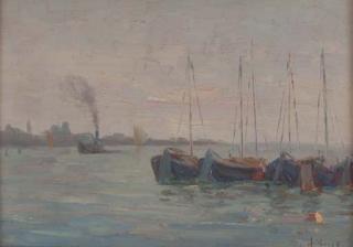 Alessandro Milesi - Boats In The Giudecca Channel