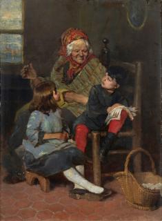 Alessandro Milesi - La nonna con i nipoti