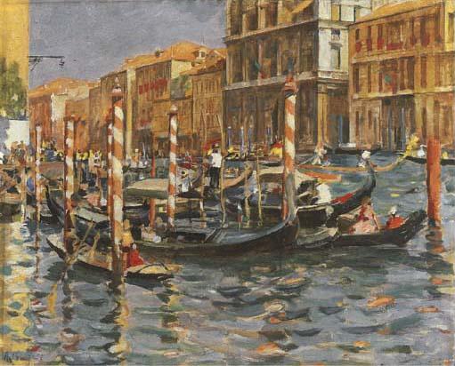 Alessandro Pomi - Gondole a Venezia