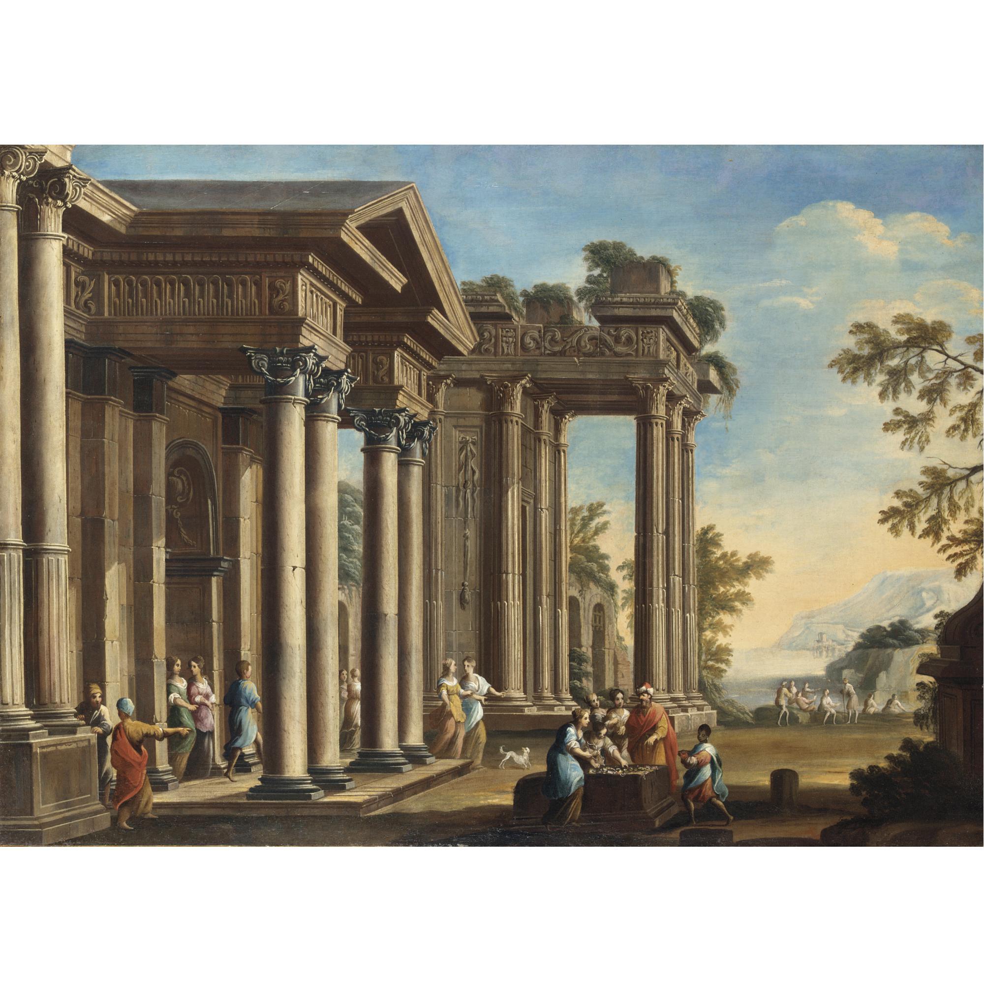 Alessandro Saluzzi - Capriccio Architettonico Con Figure