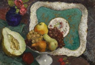 Alessio Issupoff - Still Life With Fruit And Porcelain
