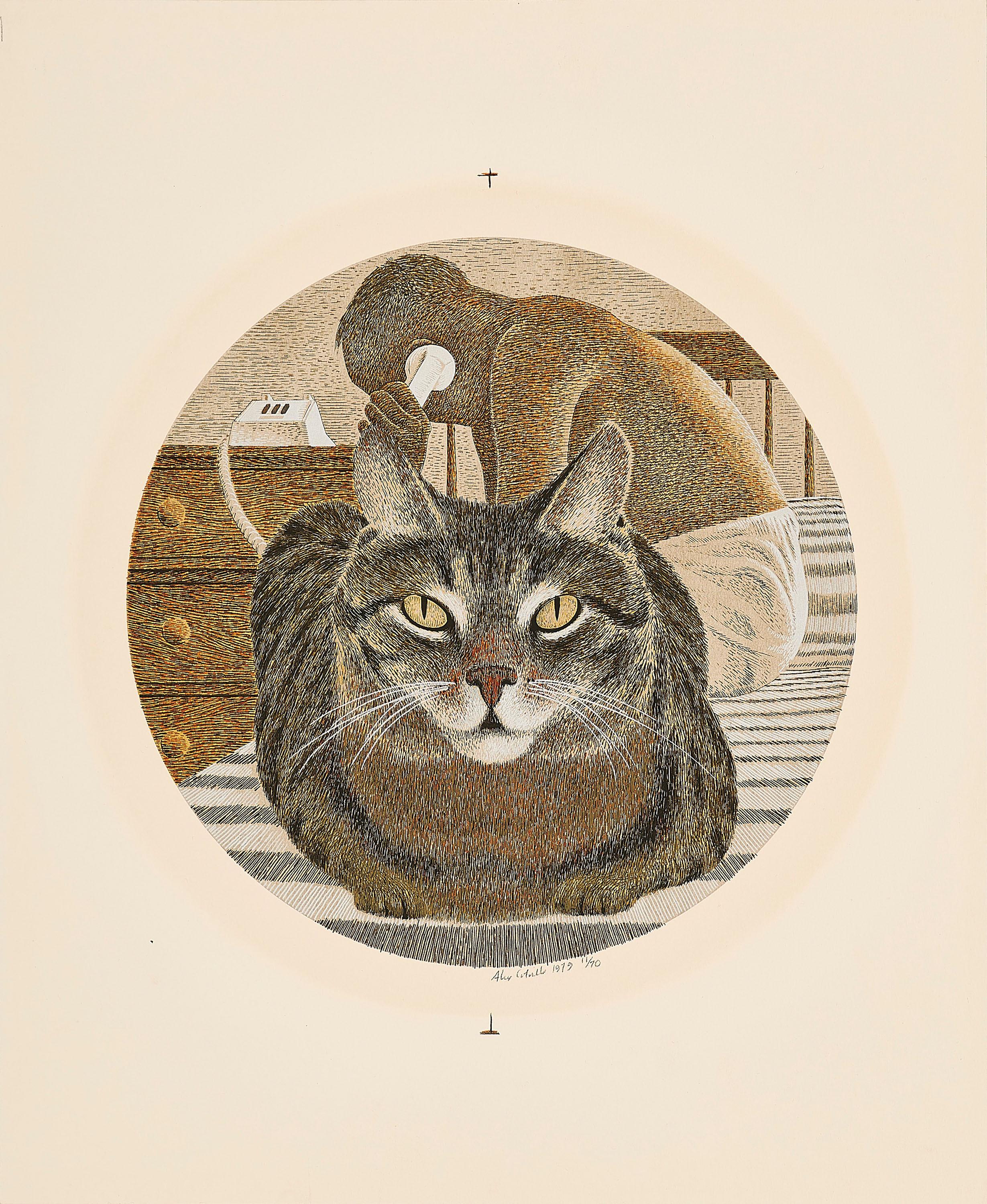 Alex Colville - Cat and artist.