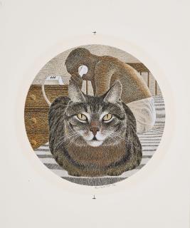 Alex Colville - Cat and artist.