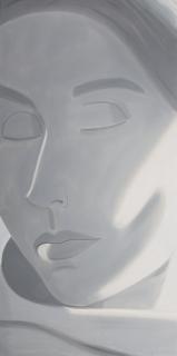 Alex Katz - Eyes Closed (Grisaille)