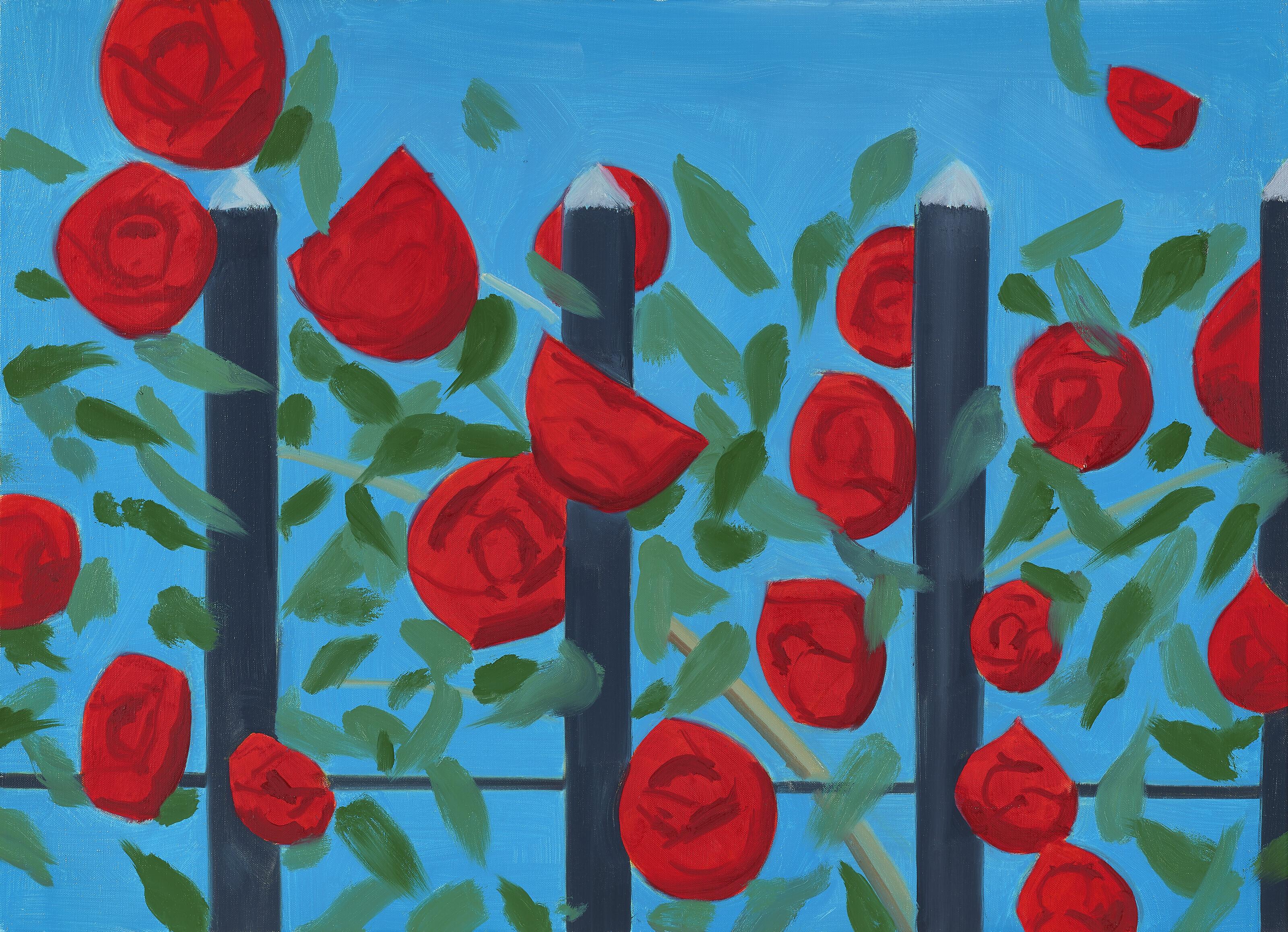 Alex Katz - Red Roses with Blue