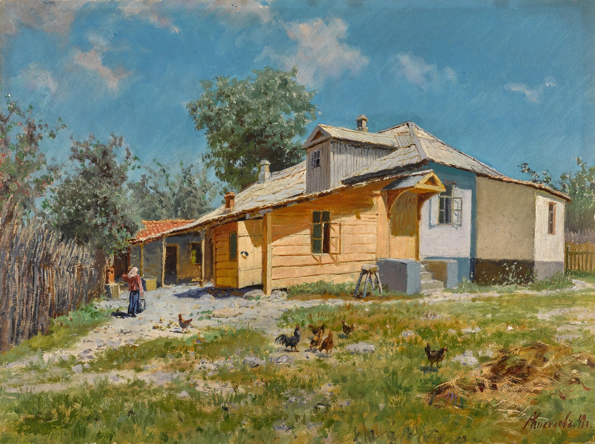 Alexander Alexandrovich Kiselev - Hens in the Yard