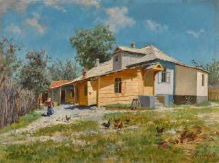 Alexander Alexandrovich Kiselev - Hens in the Yard