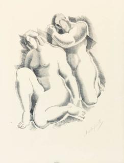 Alexander Archipenko - Female Nudes, from Dritte Jahresgabe des Kreises Graphischer Kuunstler und Sammler