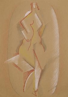 Alexander Archipenko - Seated Figure in an Oval (Femme)