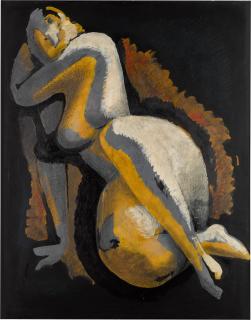 Alexander Archipenko - White, Gray and Yellow (Seated Nude)