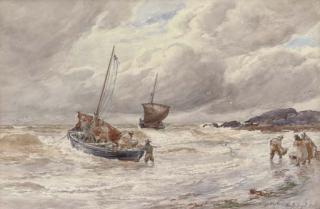 Alexander Ballingall - Rough weather: Fishing boats unloading the catch