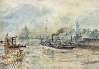 Alexander Ballingall - The Broomielaw, Glasgow, (illustrated); and Mussel Banks, Musselburgh