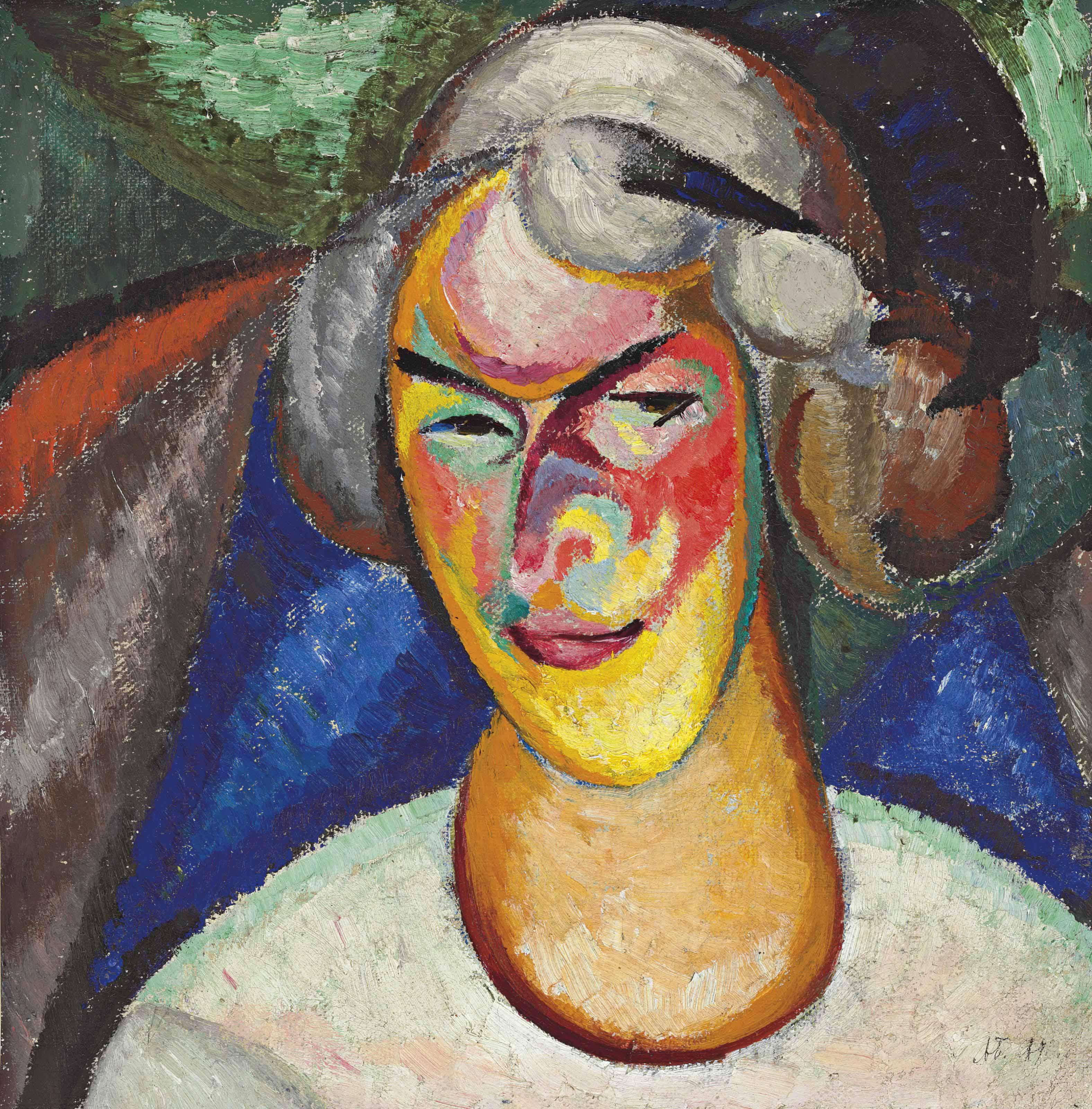 Alexander Bogomazov - Portrait Of Wanda Monastirskaia-Bgomazova (C.1890-1980)